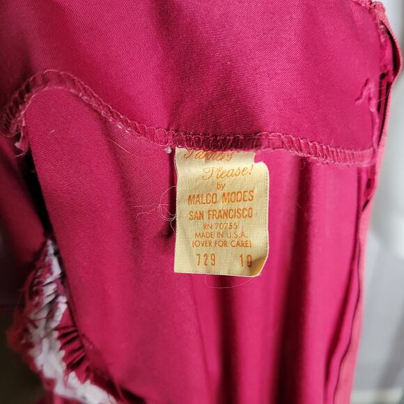 Vintage Malco Modes Red Westerm Square Dance Rockabilly Dress Size 10 - Picture 6 of 10